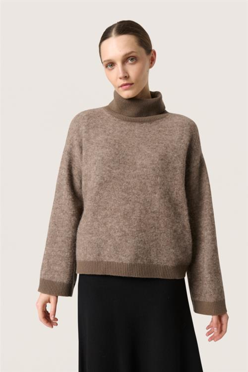 Se Soaked in Luxury Sljessie Pullover Studio Kvinde Morel Melange Sweaters Loose Fit Str L - hos Magasin ved Magasin