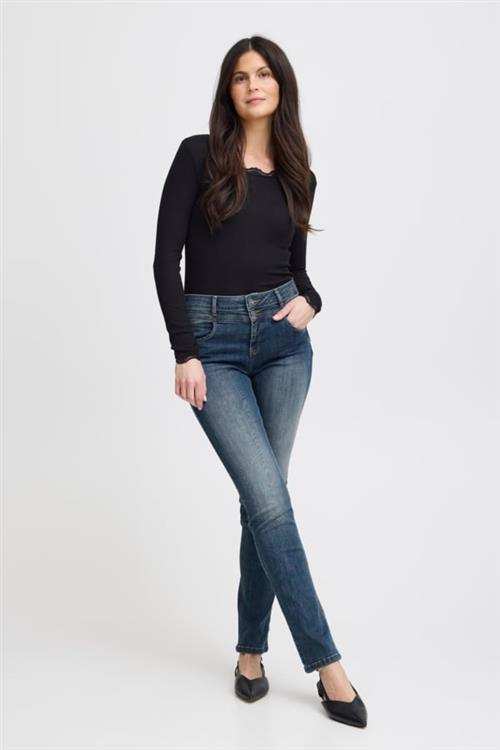 Se Fransa Zomal 2 Jeans Denim Kvinde (Noos) Metro Blue Denim Skinny Jeans Regular Fit Str 46 Denim - hos Magasin ved Magasin