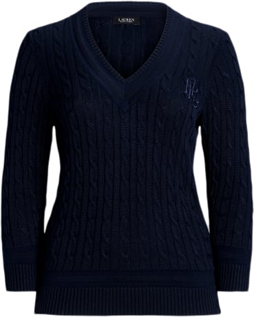 Lauren Ralph Lauren Bright Rayon/cottonsweater Kvinde Lauren Navy Sweaters Str 3X - hos Magasin