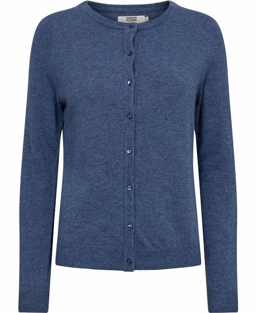 Se Magasin du Nord Collection Magasin Myrna 3 RWS Cardigan Lambswool Kvinde Blue Copenhagen Melange Cardigans Str L Uld ved Magasin