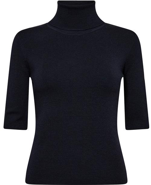 Filippa K Merino Elbow Sleeve Top Kvinde Navy Rullekraver Str XS Merino - hos Magasin