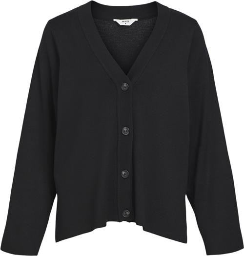 Se Object Objester L/S Cardigan Noos Kvinde Black Cardigans Regular Fit Str XL - hos Magasin ved Magasin