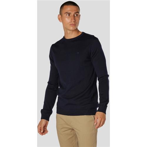 Clean Cut Copenhagen Merino Wool Crew Mand Navy Sweaters Str S Merino - hos Magasin