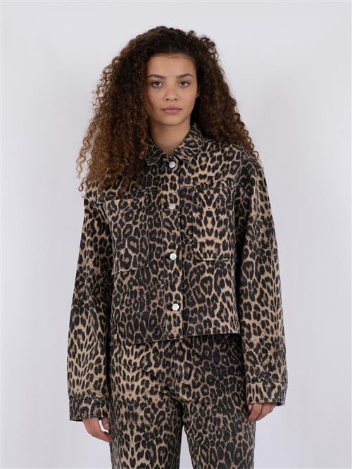 Neo Noir Emilia Leopard Jacket Kvinde Leopard Overgangsjakker Str 40 - Denim hos Magasin