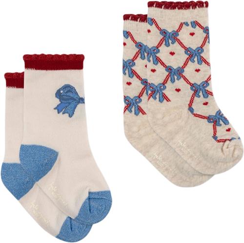 Se Konges Sløjd 2 Pack Jaquard BOW Socks Str 29-32 - S45014 Strømper Bomuld hos Magasin ved Magasin