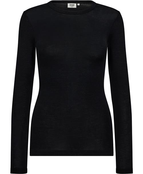 Magasin du Nord Collection Magasin Cilla 1 RWS Merino Wool Kvinde Black Langærmede Bluser Str M Merino