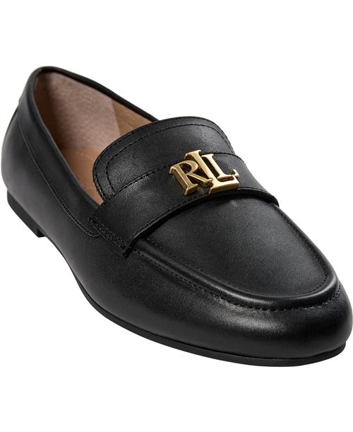 Lauren Ralph Lauren Burnished Calfaveri Iii-fl-lfr Kvinde Sort Loafers Str 39 - hos Magasin