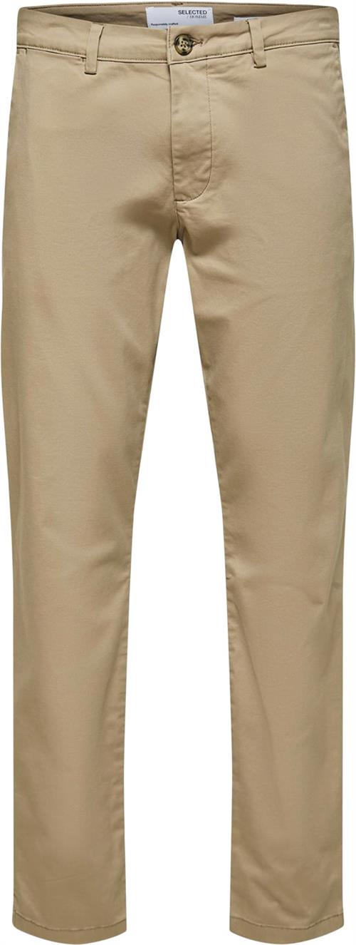 Selected Homme Slhslimnew Miles 175 Flex Chino W Mand Greige Chinos Str "32/""32" - hos Magasin