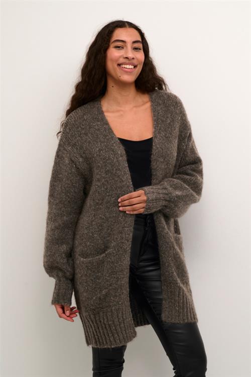 Kaffe Katrina Knit Cardigan Kvinde Major Brown Melange Cardigans Str XL - hos Magasin