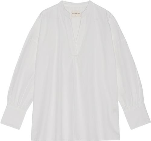 Moshi Moshi Mind Light Shirt Poplin Kvinde White Langærmede Bluser Str S - Bomuld hos Magasin