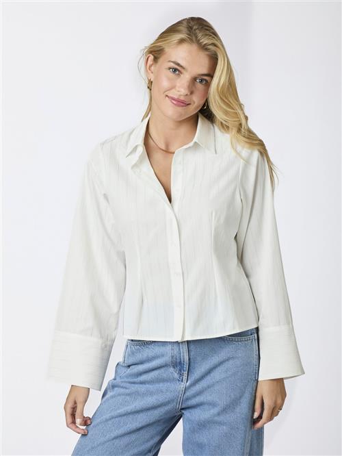 Neo Noir Rosa Solid Shirt Kvinde White Langærmede Bluser Str 40 - hos Magasin