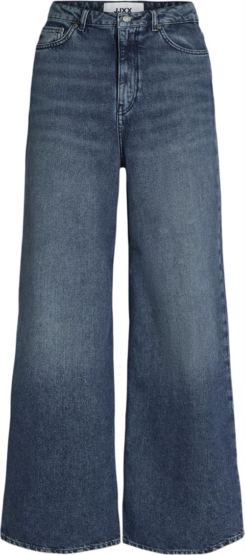 Se JJXX Jxtokyo Wide HW R6129 Jeans DNM NOO Kvinde Dark Blue Denim Wide Jeans Str "27/""34" - Bomuld hos Magasin ved Magasin