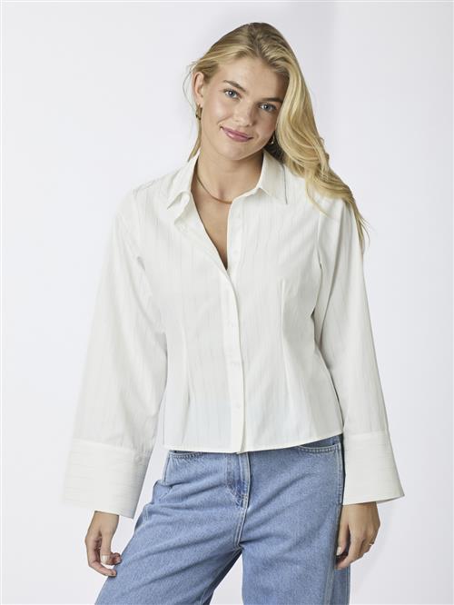 Neo Noir Rosa Solid Shirt Kvinde White Langærmede Bluser Str 36 - hos Magasin