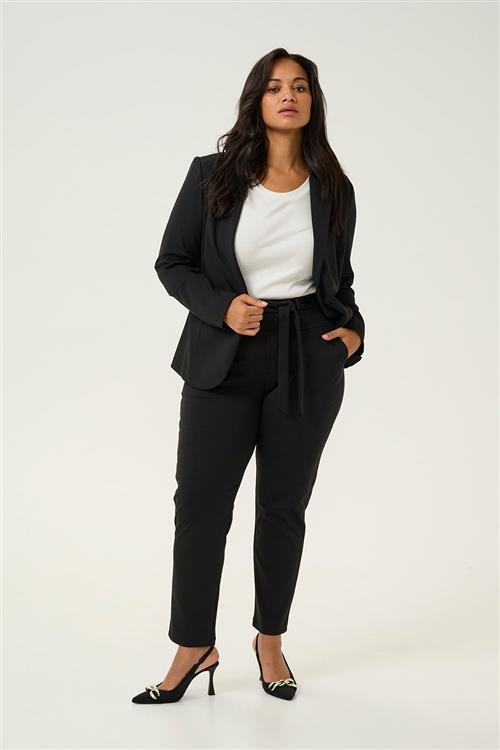 Kaffe Curve Kcjenna Belt Pant Kvinde Black Deep Bukser Med Lige Ben Str XL - hos Magasin