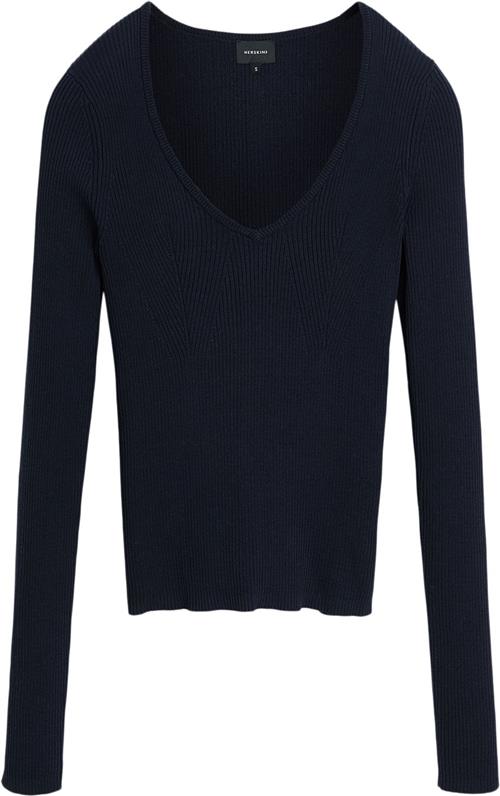 HERSKIND Nova Knit Blouse Kvinde Navy Sweaters Str M - Bomuld hos Magasin