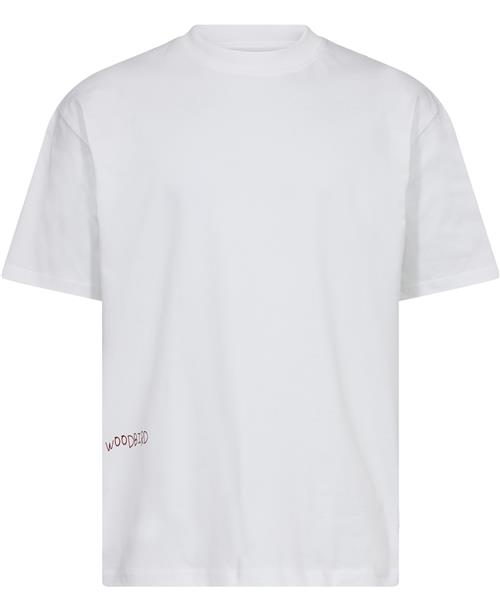 Woodbird Wbbaine Vase Tee Mand White-red Kortærmede T-shirts Casual Fit Str S - Bomuld hos Magasin