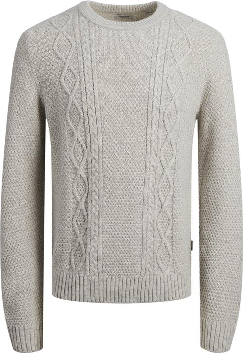 Se JJ-REBEL Jrebjosh Knit Crew Neck Mand White Melange Sweaters Regular Fit Str L - hos Magasin ved Magasin