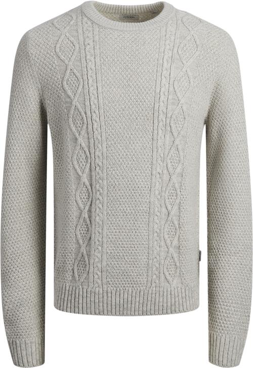 Se JJ-REBEL Jrebjosh Knit Crew Neck Mand White Melange Sweaters Regular Fit Str XXL - hos Magasin ved Magasin