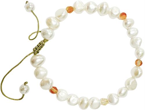 Lush Lush Jewelry Amber Pearl Armbånd Forgyldt ONE SIZE - Perlearmbånd hos Magasin