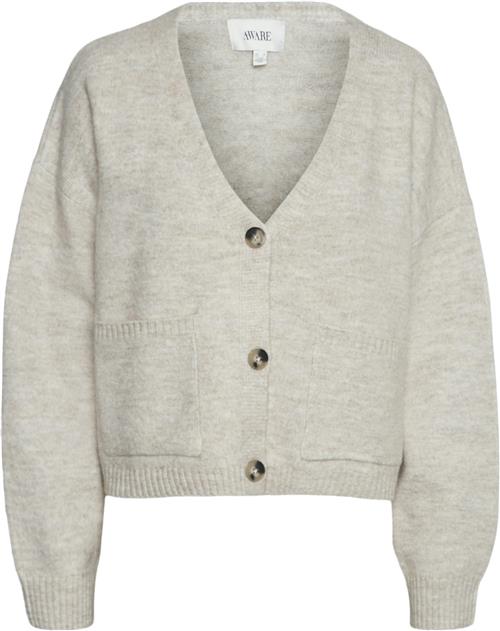 Se Vero Moda Vmgemma LS Vneck Knit Cardigan VMA Kvinde Plaza Taupe Cardigans Str L - hos Magasin ved Magasin