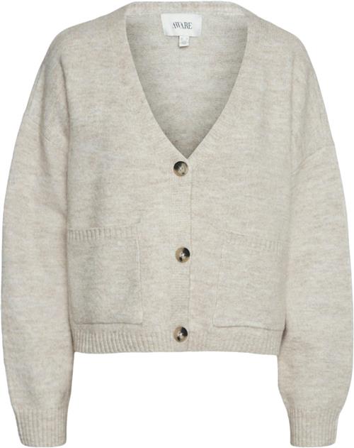 Se Vero Moda Vmgemma LS Vneck Knit Cardigan VMA Kvinde Plaza Taupe Cardigans Str M - hos Magasin ved Magasin