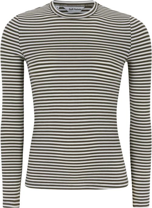 Se Soft Rebels Srfenja Stripe Oneck Top Kvinde Morel Kortærmede T-shirts Slim Fit Str L - hos Magasin ved Magasin