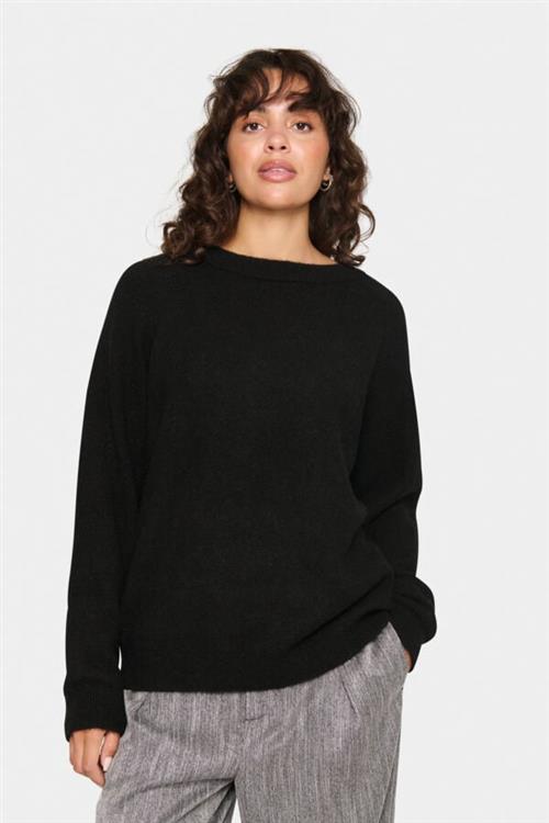 Saint Tropez Garbiesz Pullover Kvinde Black Sweaters Loose Fit Str XS - hos Magasin