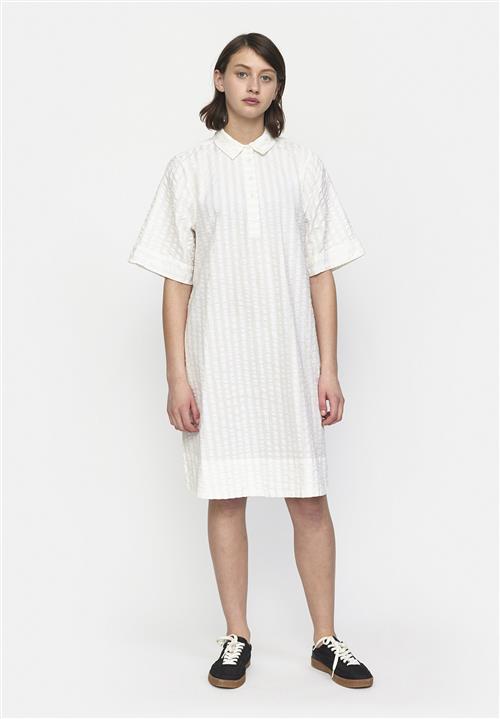 esmé studios Escandy SS Dress Gots Kvinde Buttercream Stripes Midi Kjoler Str L - Bomuld hos Magasin