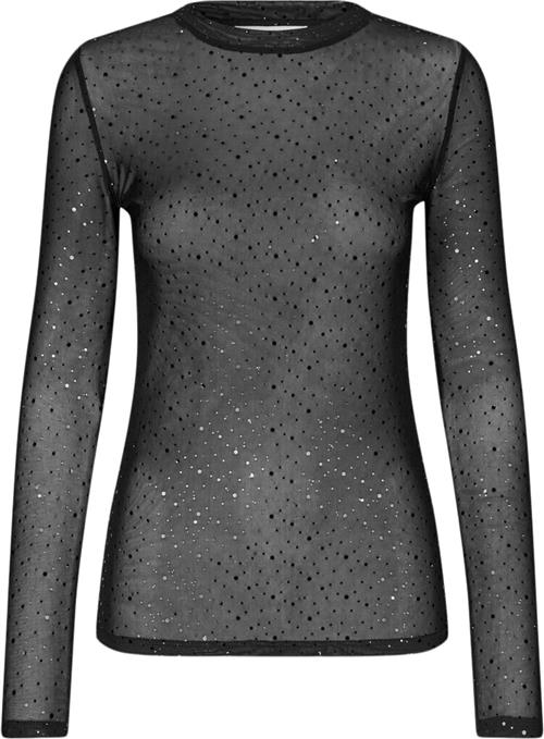 A-VIEW Silke Foil Blouse Kvinde Black Langærmede Bluser Str 36 Silke - hos Magasin