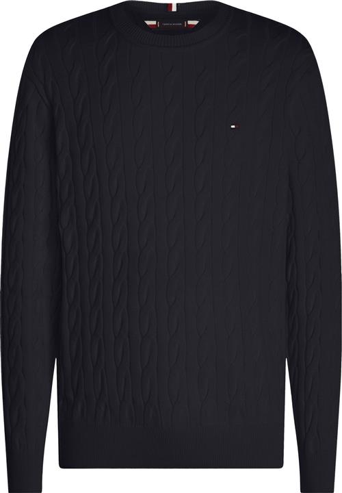 Se Tommy Hilfiger Classic Cable Crew Neck Mand Desert Sky Sweaters Str XL - hos Magasin ved Magasin