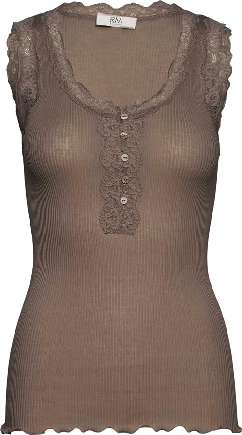 RM by Rosemunde Rmwbalta Modal SL Lace Placket top Kvinde Koala Toppe Str L - Bomuld hos Magasin