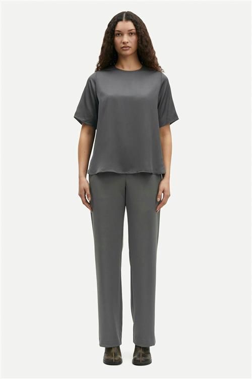 Samsøe Samsøe Hoys Straight Pants 7331 Kvinde Black Oyster Bukser Med Lige Ben Str S - hos Magasin