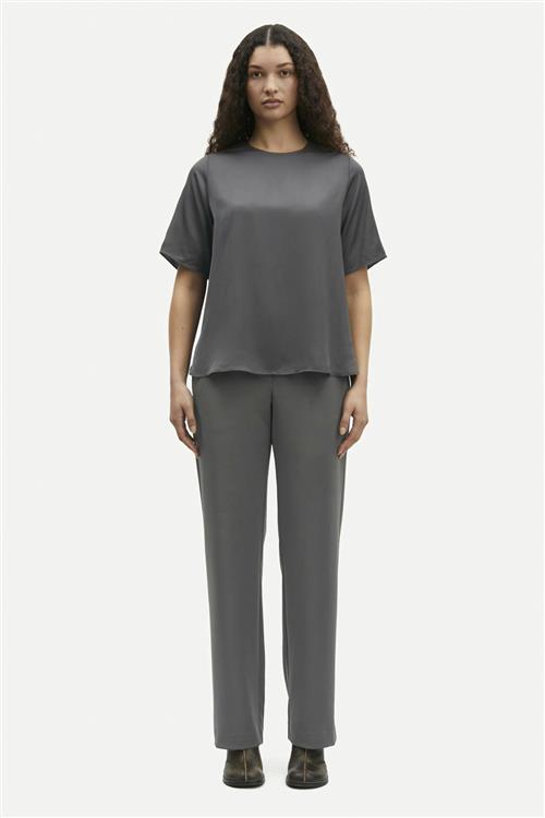 Samsøe Samsøe Hoys Straight Pants 7331 Kvinde Black Oyster Bukser Med Lige Ben Str M - hos Magasin