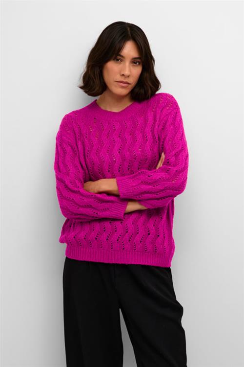 Se Kaffe Kalena Knit Pullover Kvinde Festival Fuchsia Sweaters Str XL - hos Magasin ved Magasin