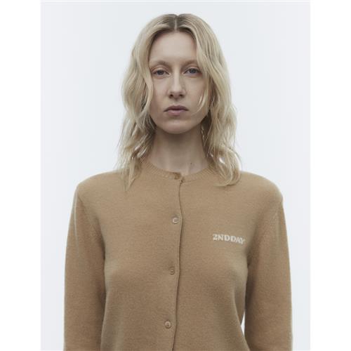 Se 2NDDAY 2ND Vinny TT Soft Wool Blend Kvinde Classic Camel Cardigans Str M - hos Magasin ved Magasin