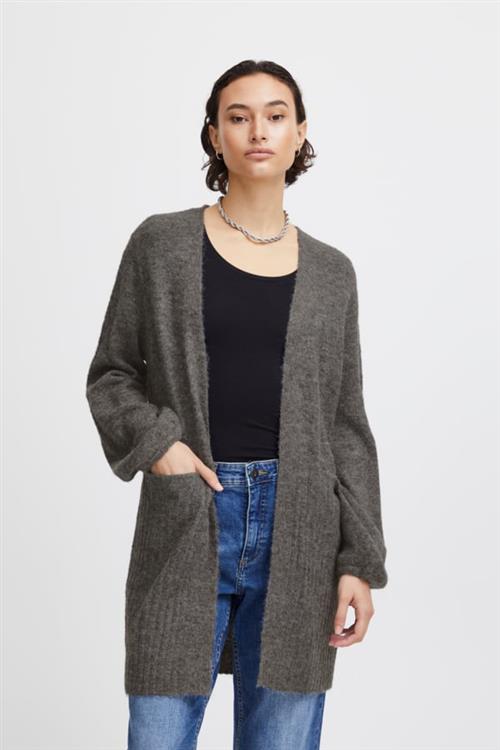 Se ICHI Ihkamara CA2 Kvinde Dark Grey Melange Cardigans Loose Fit Str XS - hos Magasin ved Magasin