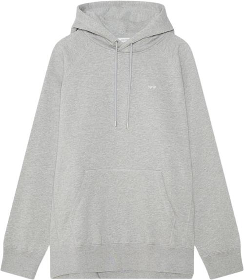 Wood Wood Essential Fred Classic Hoodie Gots Mand Grey Melange Hoodies Str S - hos Magasin