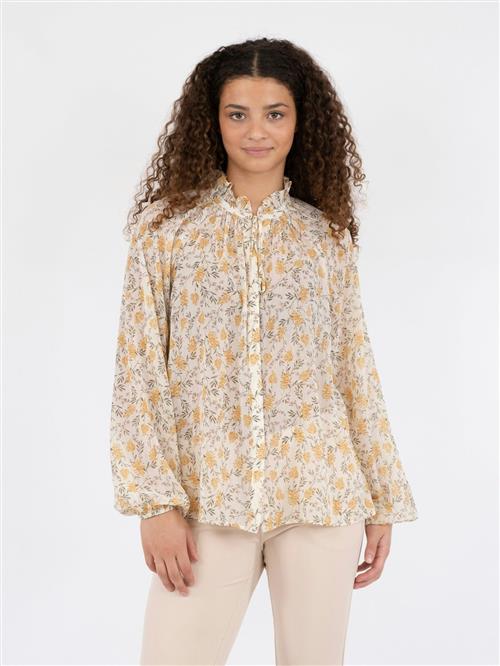 Neo Noir Sommie Field Blouse Kvinde Light Yellow Langærmede Bluser Str 40 - hos Magasin