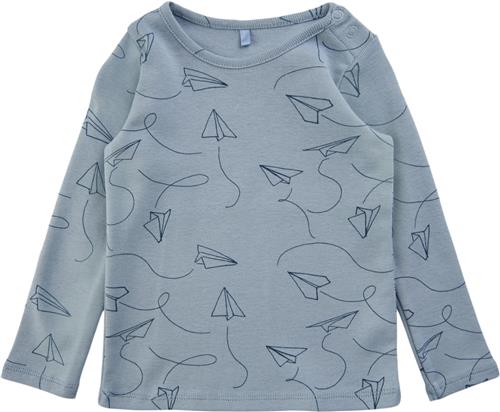 Se Soft Gallery Sgbaby Bella Paper Plane Ls Tee Noos Str 24m - Dusty Blue Langærmede T-shirts Bomuld hos Magasin ved Magasin