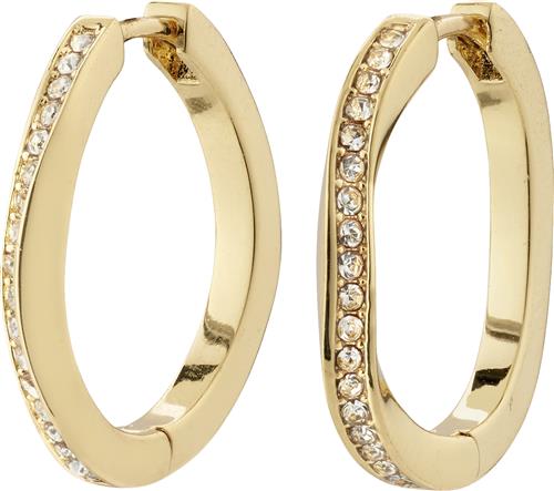 Pilgrim True Recycled Hoop Earrings Goldplated one size - Creoler hos Magasin