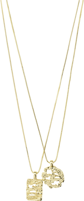 Se Pilgrim Brenda Recycled Pendant Necklace 2in-1 set Gold-plated one size - Halskæder Med Vedhæng hos Magasin ved Magasin