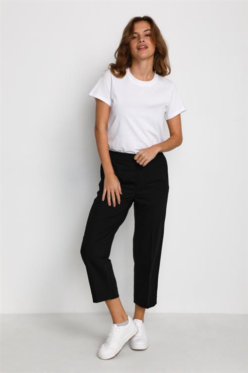 Kaffe Kasakura Cropped Pants Kvinde Black Deep Bukser Relaxed Fit Str 34 - hos Magasin