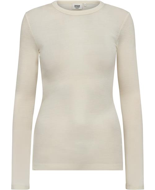 Magasin du Nord Collection Magasin Cilla 1 RWS Merino Wool Kvinde Cream Langærmede Bluser Str XL Merino