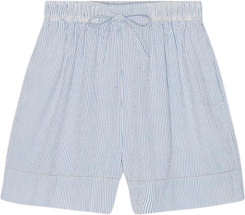 Moshi Moshi Mind Wake Shorts Wave Stripe Kvinde White / Blue Casual Shorts Str L - hos Magasin