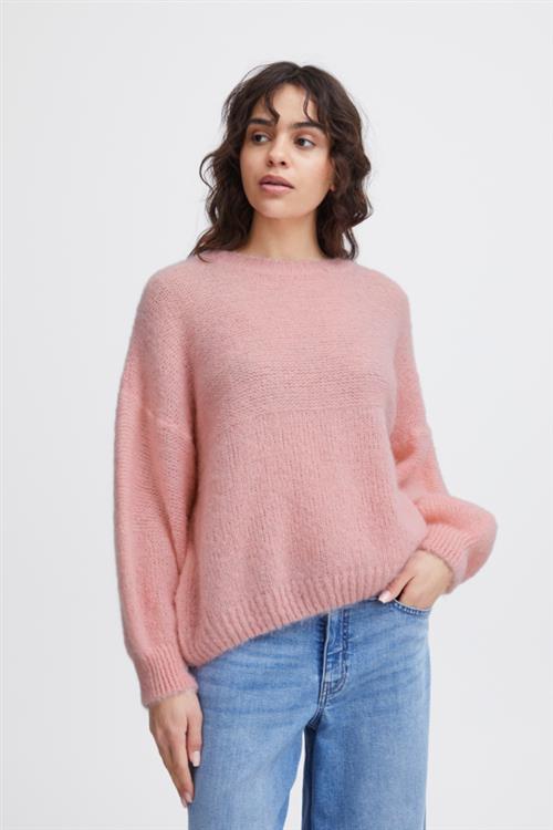 ICHI Ixmarita LS Kvinde Candy Pink Sweaters Loose Fit Str XS/S - hos Magasin