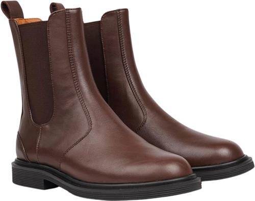 Lovelies Felline Ankle Boots With Elastic Kvinde Dark Brown Ankelstøvler Str 40 - Læder hos Magasin