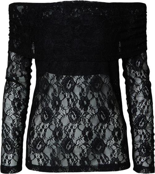 Se Selected Femme Slfmista LS Tneck Reversible Lace Kvinde Sort Toppe Str L - hos Magasin ved Magasin