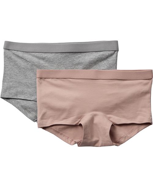 BAKITO by Magasin Du Nord Collection BAKITO by Magasin Girls Hipsters 2pack Str 8 Light Grey Melange Underbukser Bomuld