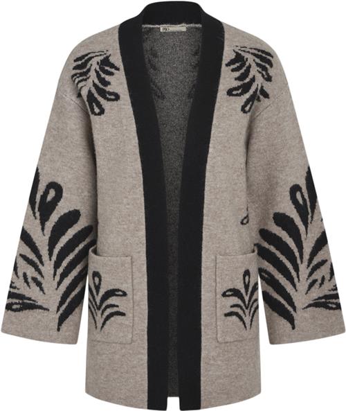 Se PBO ¤ Monica Knit Cardigan ¤ Kvinde Black Leaf Cardigans Str M/L - hos Magasin ved Magasin