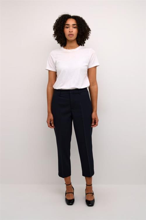 Kaffe Kasakura HW Cropped Pants Kvinde Midnight Marine Bukser Casual Fit Str 34 - hos Magasin